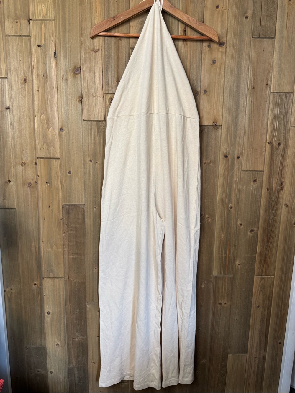 Zara Cream Halter Wide-Leg Jumpsuit